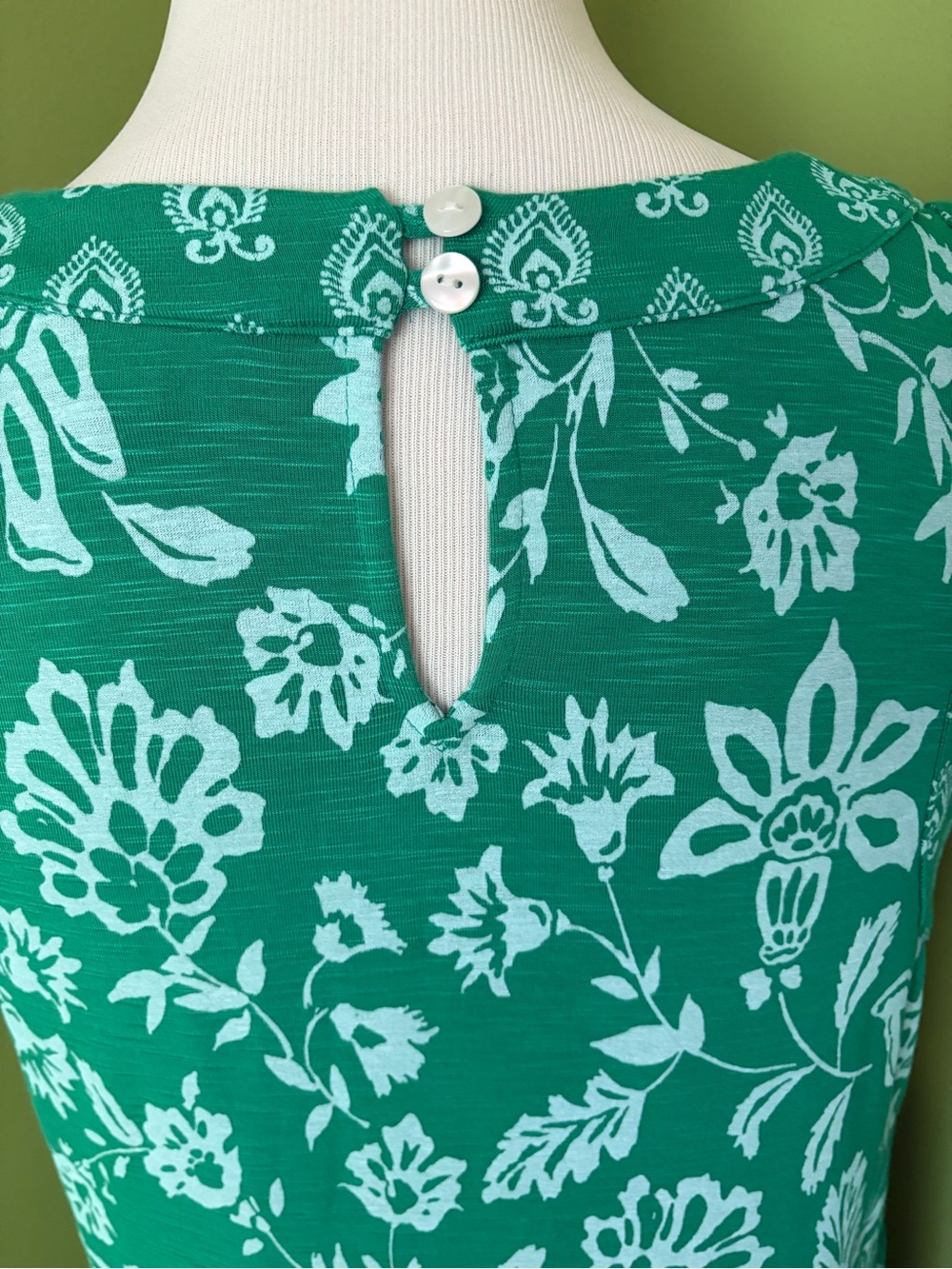 J.Jill Green and White Print Sleeveless Maxi Dress - Picture 5 of 8